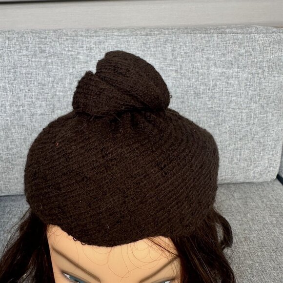 Vintage Ladies Hat Best & Co. Fifth Ave. New York Brown Pouf Top Knot Style - Picture 2 of 8